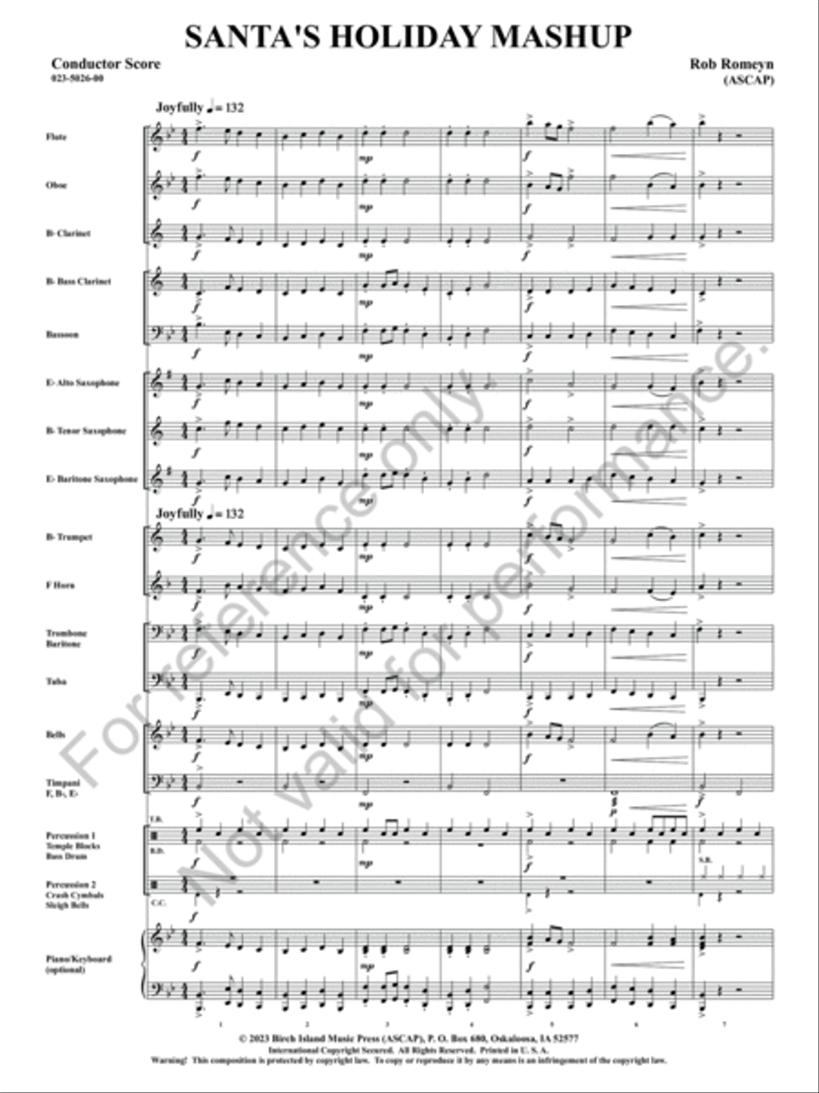 Santa's Holiday Mashup Concert Band scores gallery preview page 4