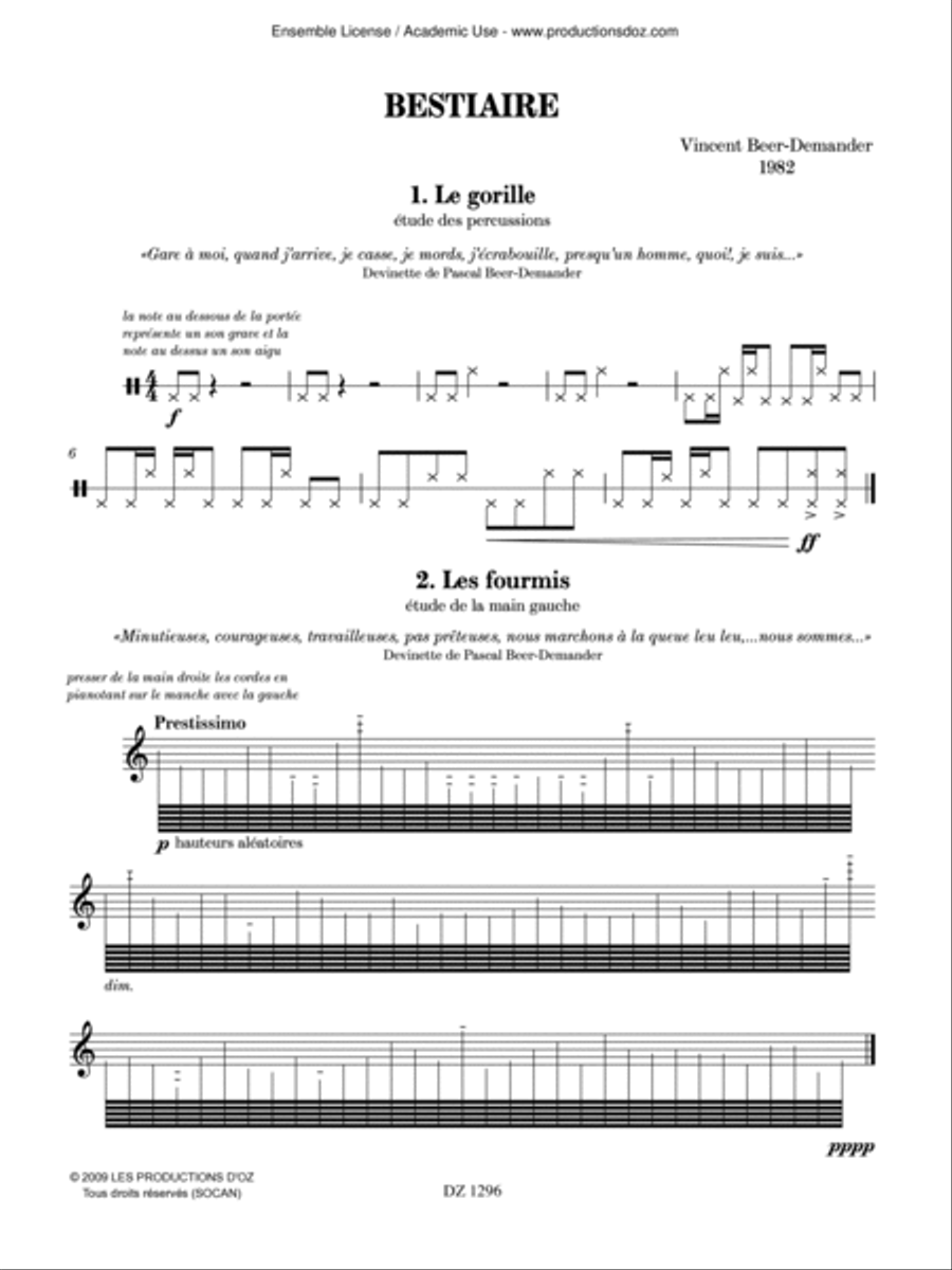 Bestiaire Mandolin scores gallery preview page 2