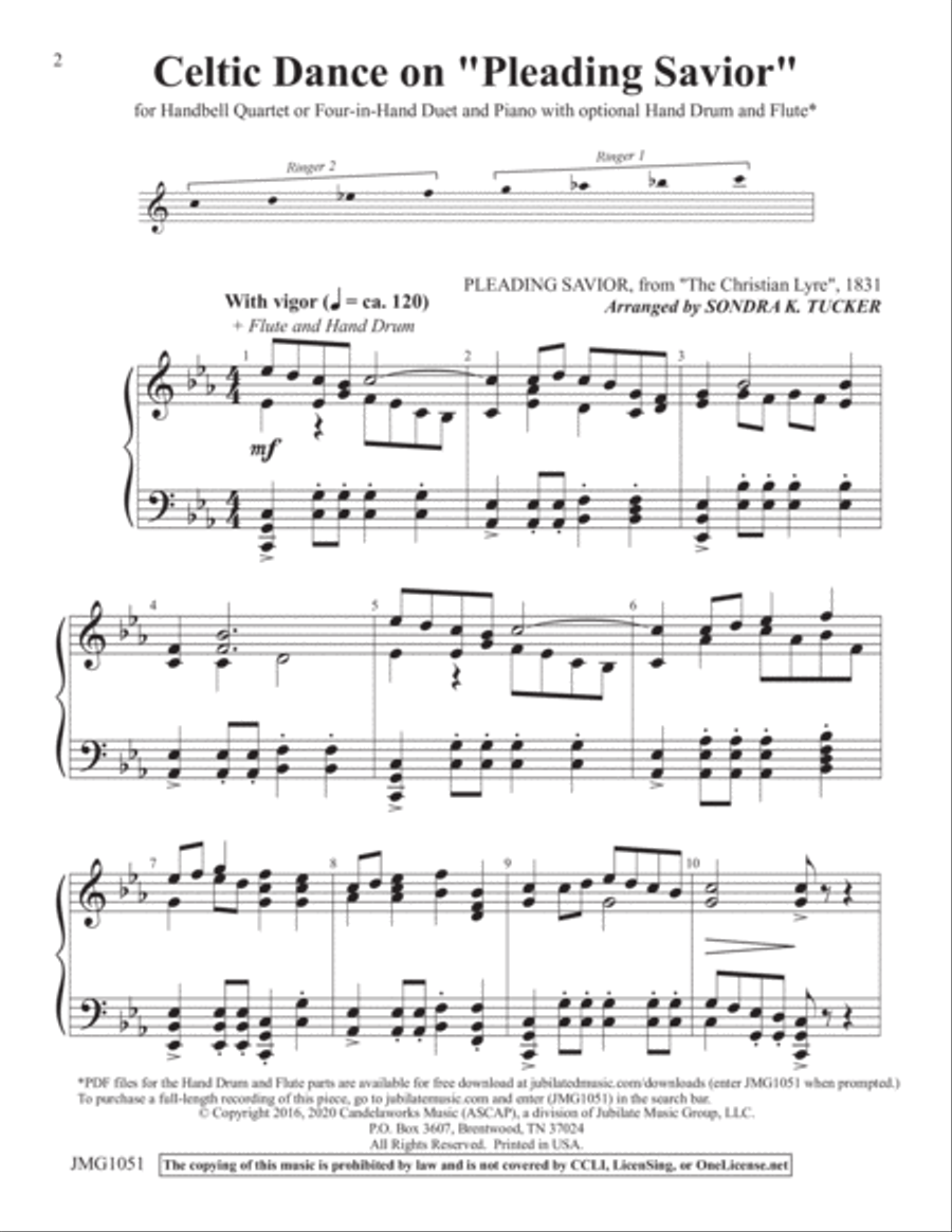 Celtic Dance on Pleading Savior Handbell Choir scores gallery preview page 2