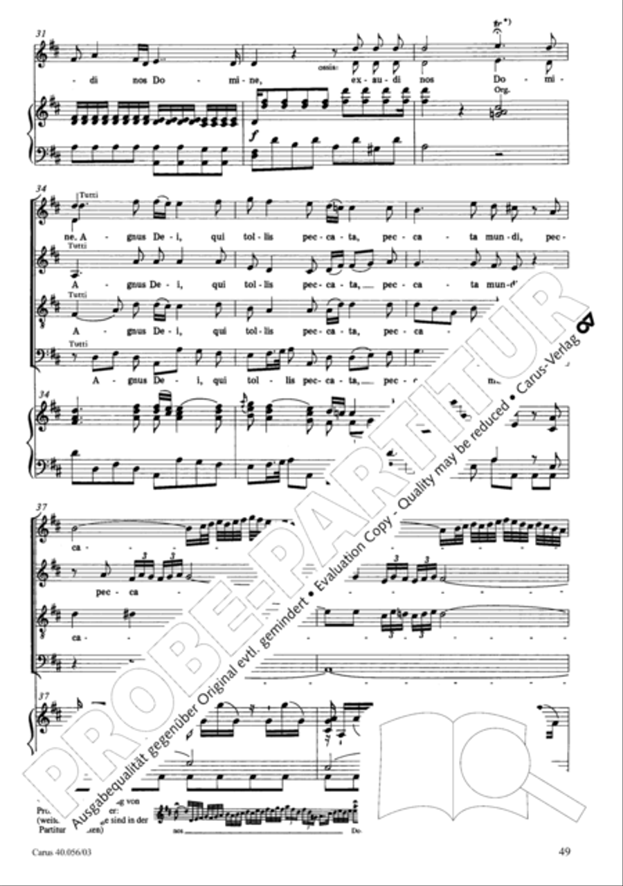 Litaniae Lauretanae B.M.V. in D 4-Part scores gallery preview page 50