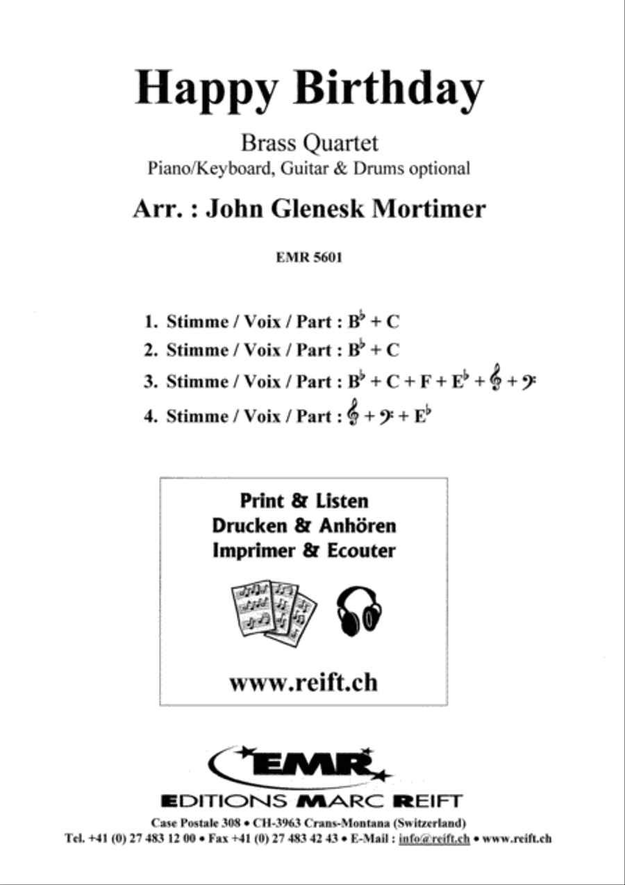 Happy Birthday Brass Ensemble scores gallery preview page 2