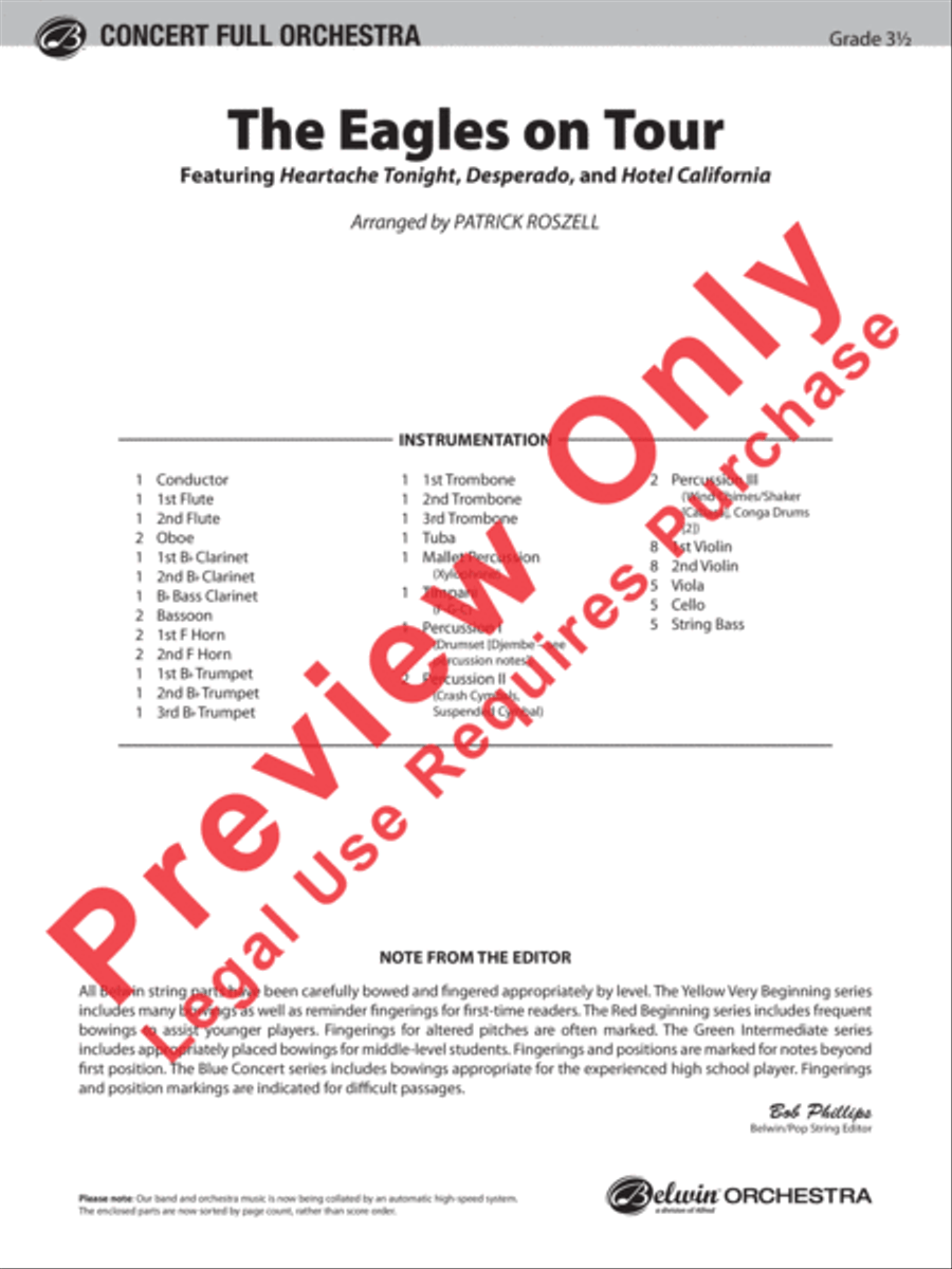 The Eagles on Tour Full Orchestra scores gallery preview page 2