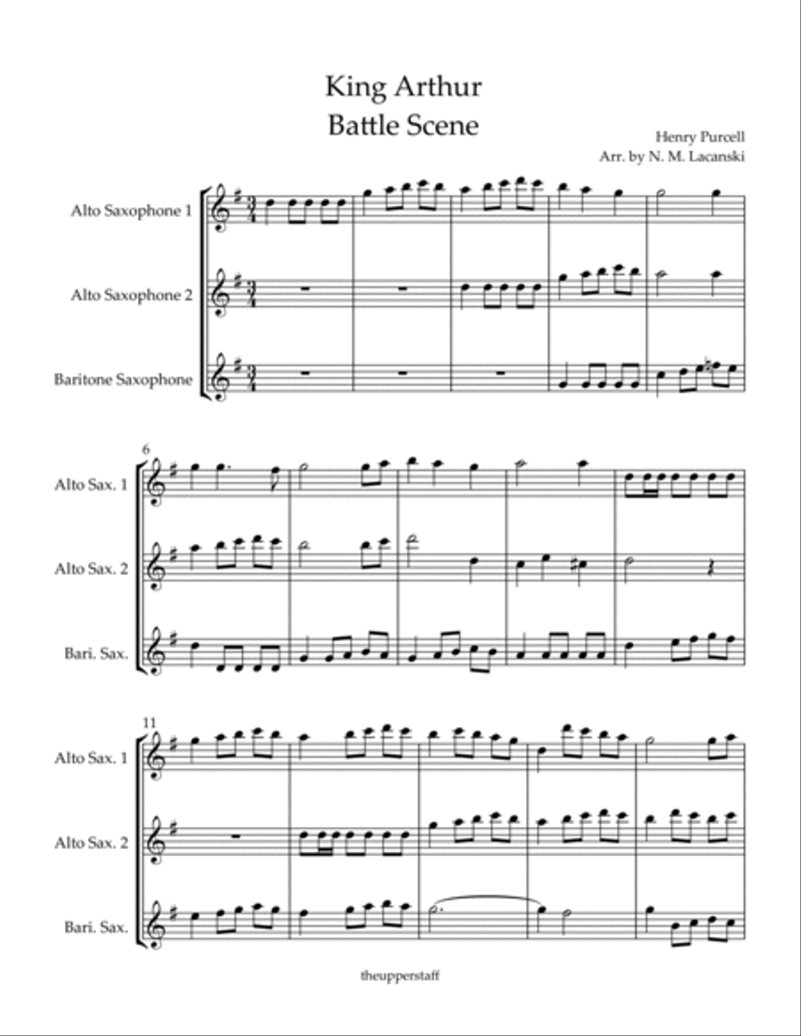 King Arthur Battle Scene Woodwind Trio scores gallery preview page 2
