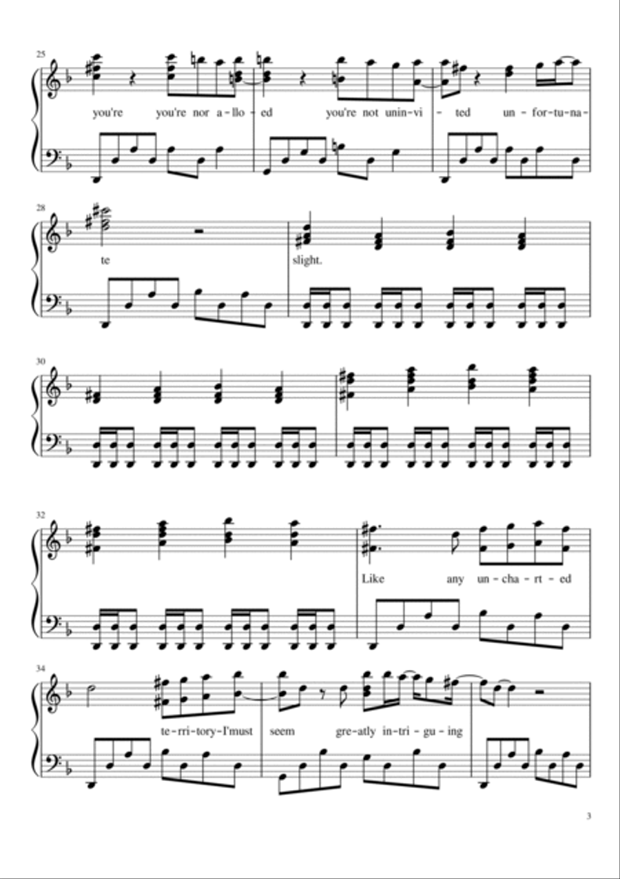 Uninvited Piano Solo scores gallery preview page 3