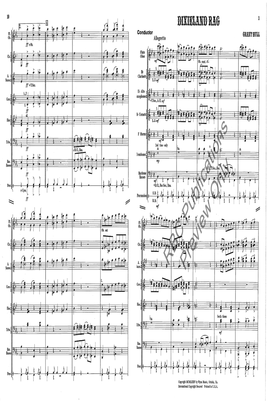 Dixieland Rag Dixieland Rag Concert Band scores gallery preview page 4