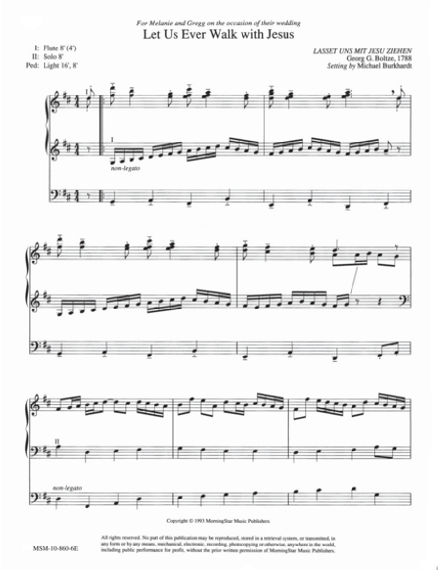 Let Us Ever Walk with Jesus Organ scores gallery preview page 1