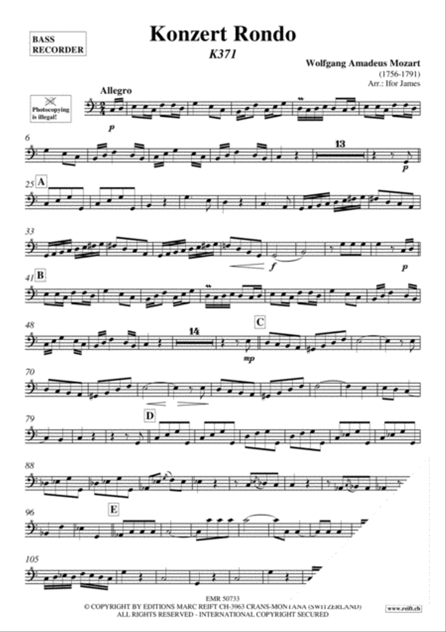 Konzert Rondo Konzert Rondo Bass Recorder scores gallery preview page 3