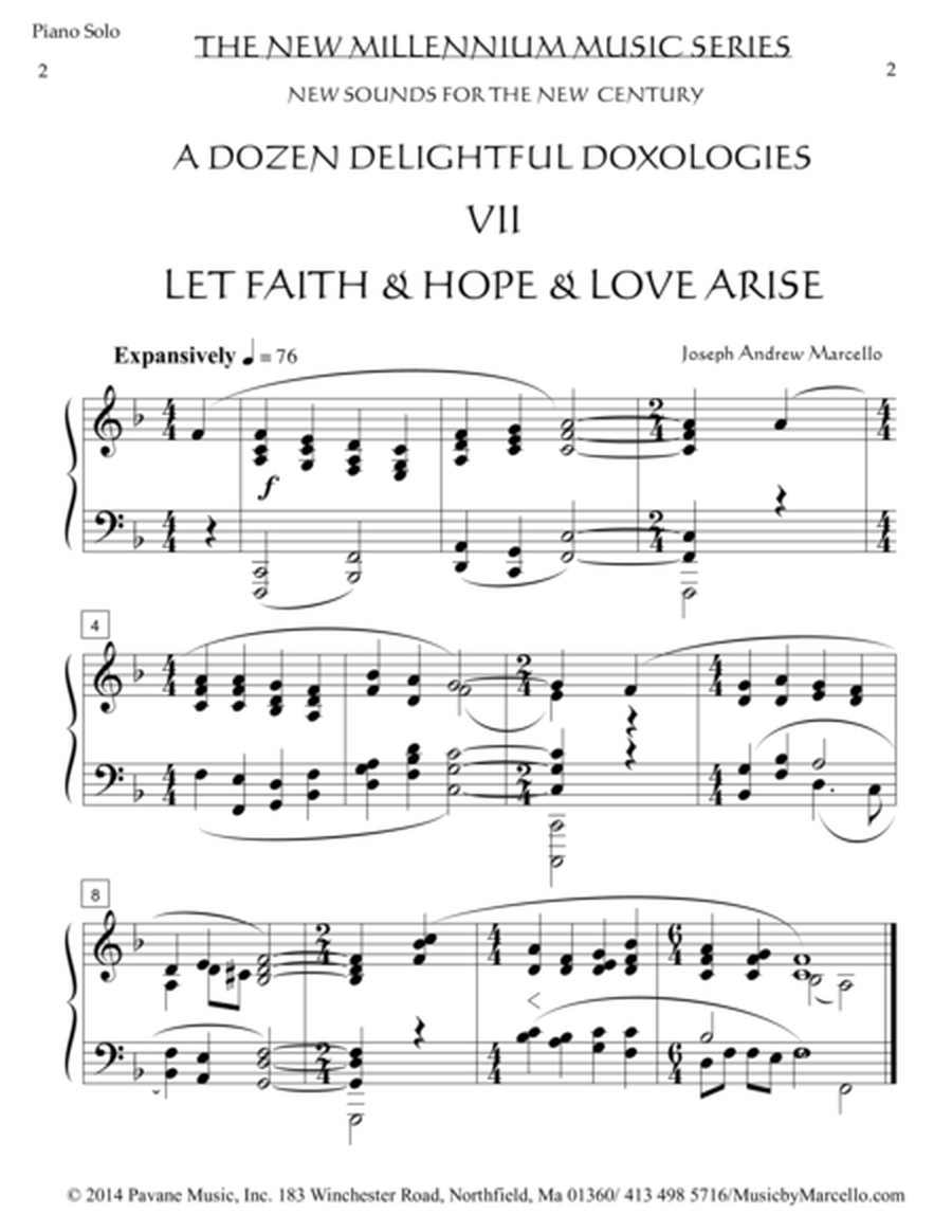 Delightful Doxology VII - 'Let Faith & Hope & Love Arise' - Piano (F) image number null