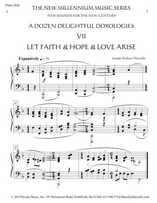 Delightful Doxology VII - 'Let Faith & Hope & Love Arise' - Piano (F)