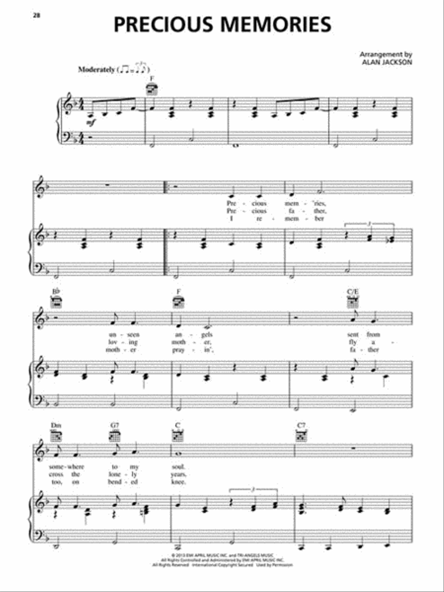 Alan Jackson – Precious Memories Volume II Piano, Vocal, Guitar scores gallery preview page 3