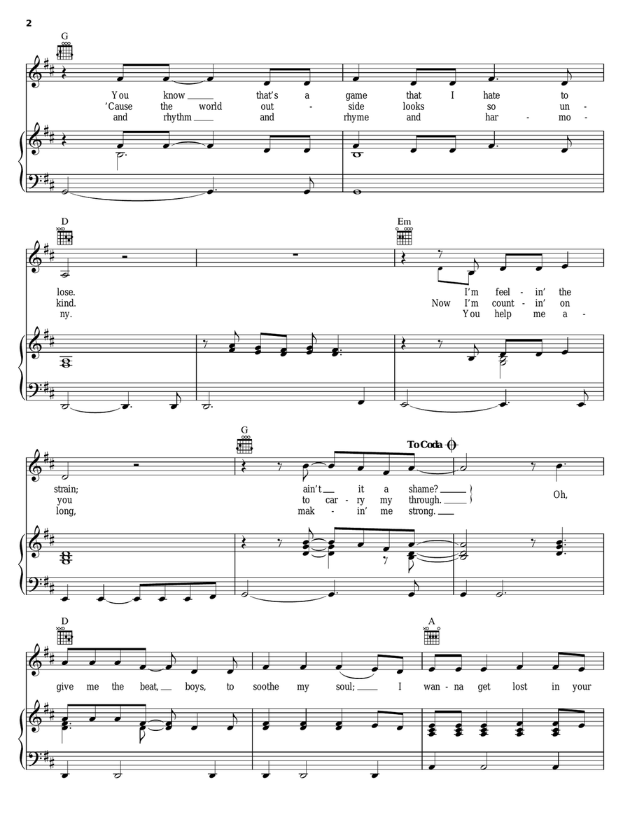 Drift Away Drift Away Piano, Vocal, Guitar scores gallery preview page 2