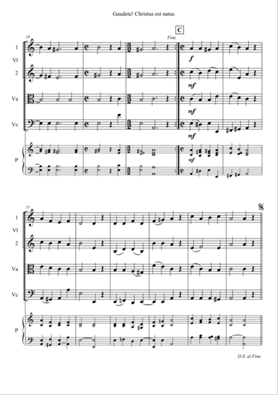 Gaudete! Christus Est Natus Piano Quintet scores gallery preview page 2