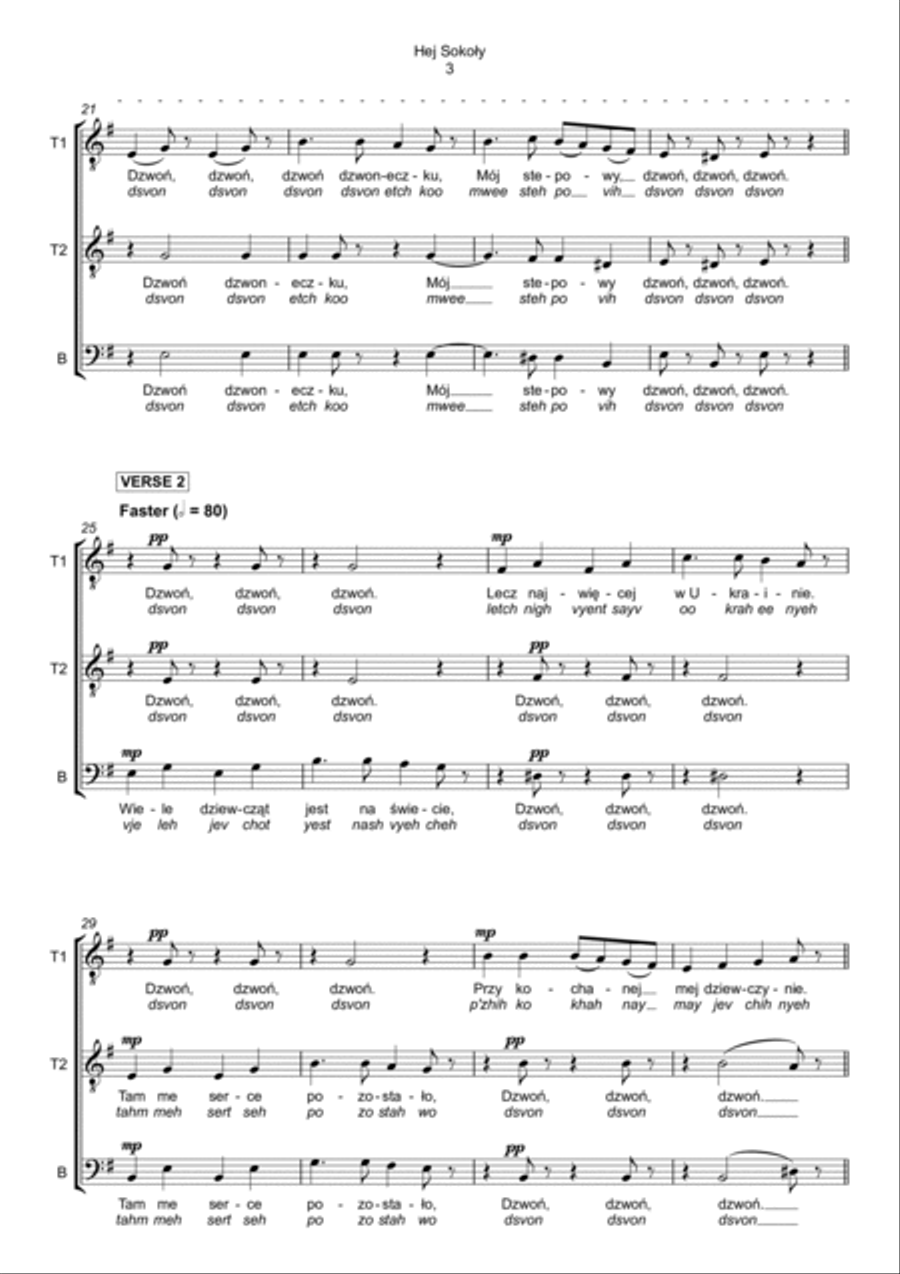 Hej Sokoły - TTB a cappella TTB scores gallery preview page 3