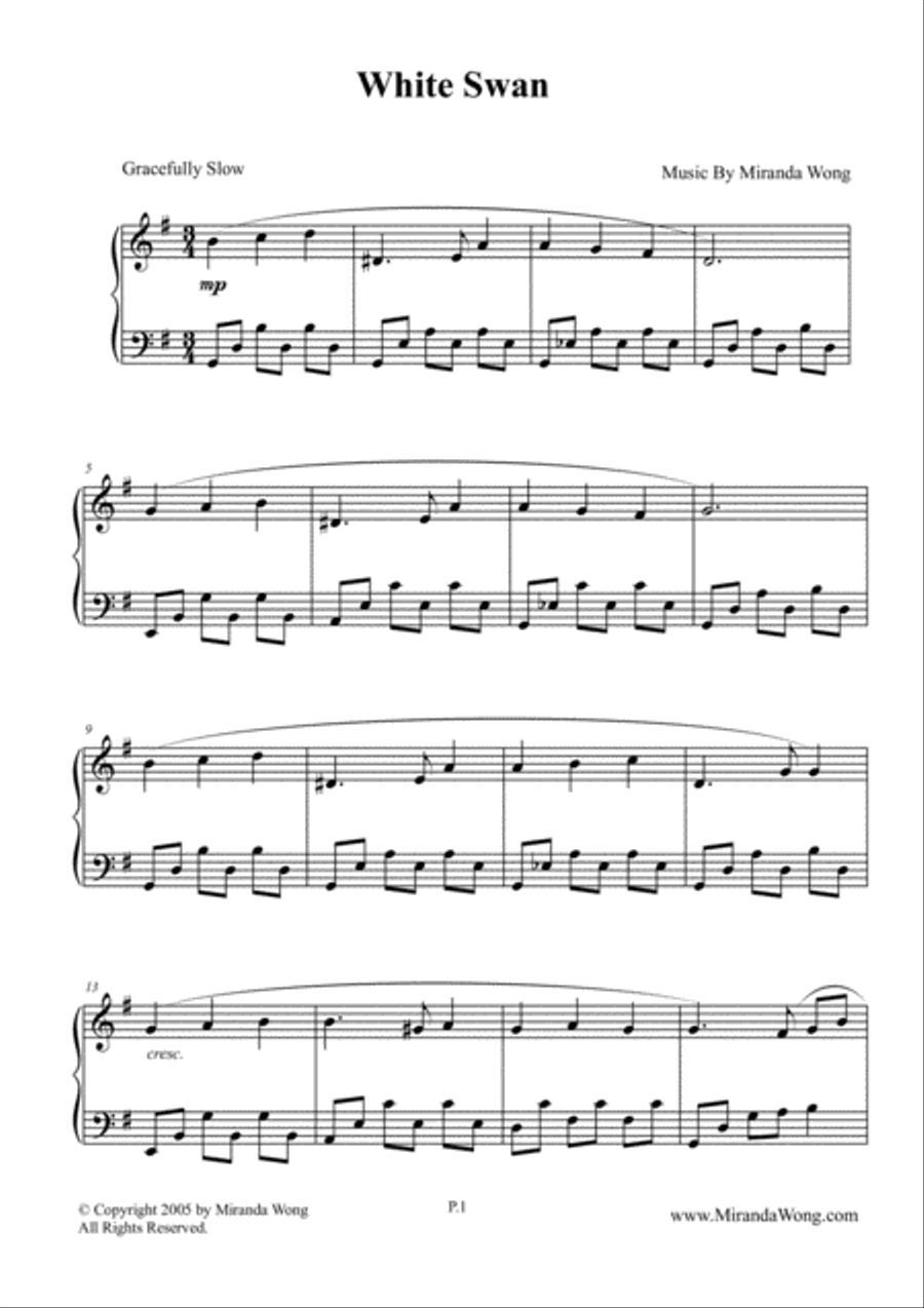 White Swan Classical Piano Music by Miranda Wong by Miranda Wong