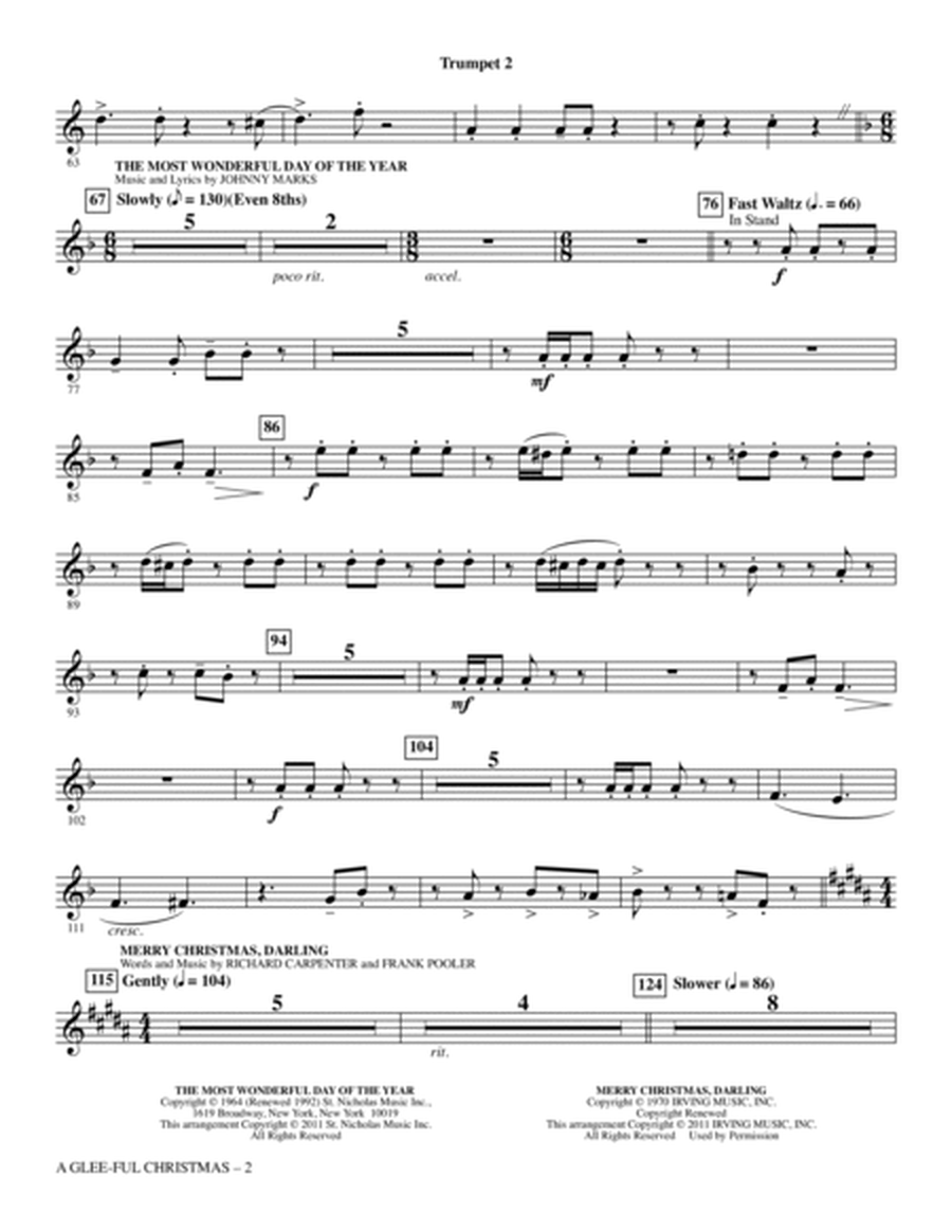 A Glee-ful Christmas (Choral Medley)(arr. Mark Brymer) - Trumpet 2
