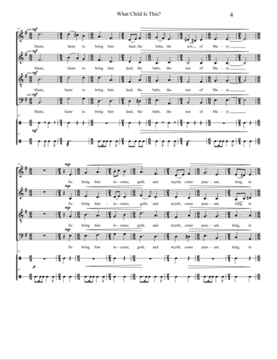 What Child Is This? 4-Part scores gallery preview page 4