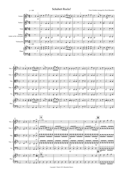 Schubert Rocks! for String Quartet