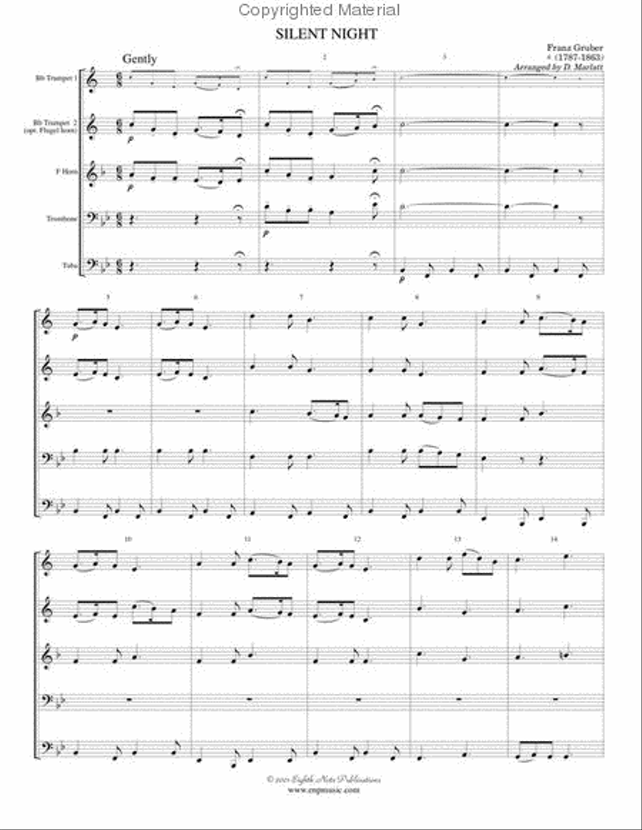 Silent Night Brass Quintet scores gallery preview page 2