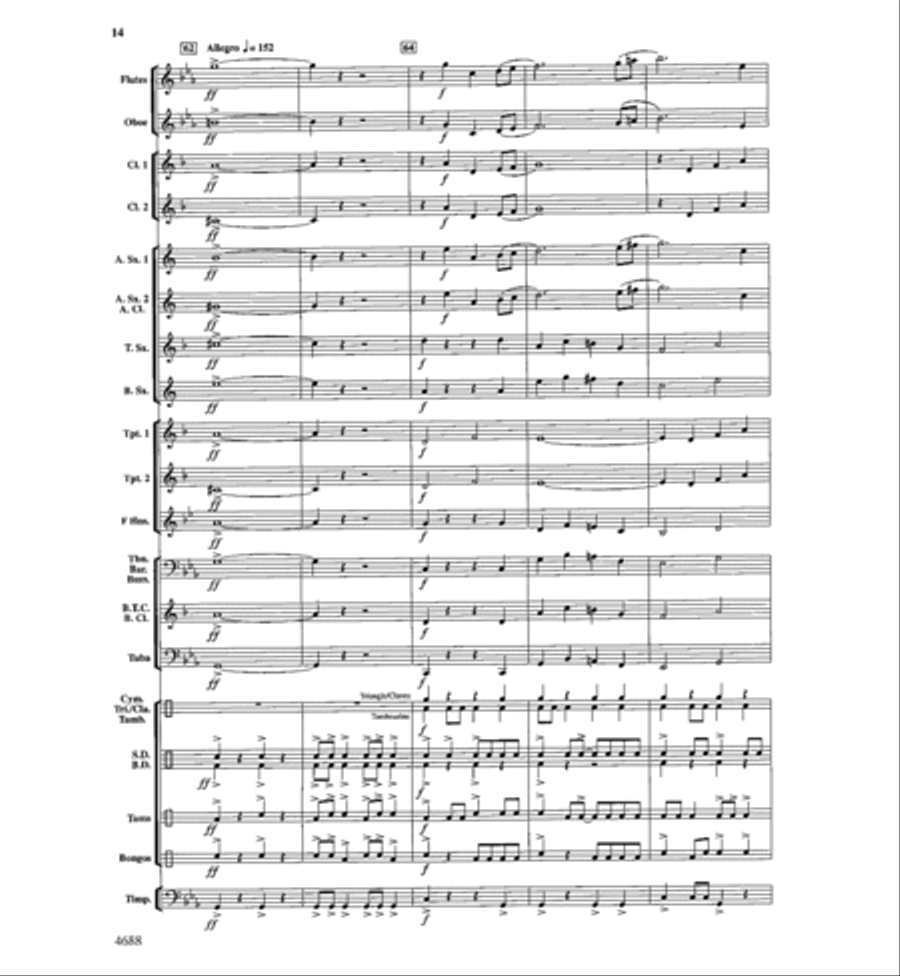 Tribal Drums Concert Band scores gallery preview page 14