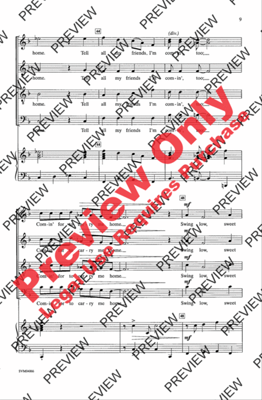 Swing Low, Sweet Chariot Swing Low, Sweet Chariot 4-Part scores gallery preview page 9