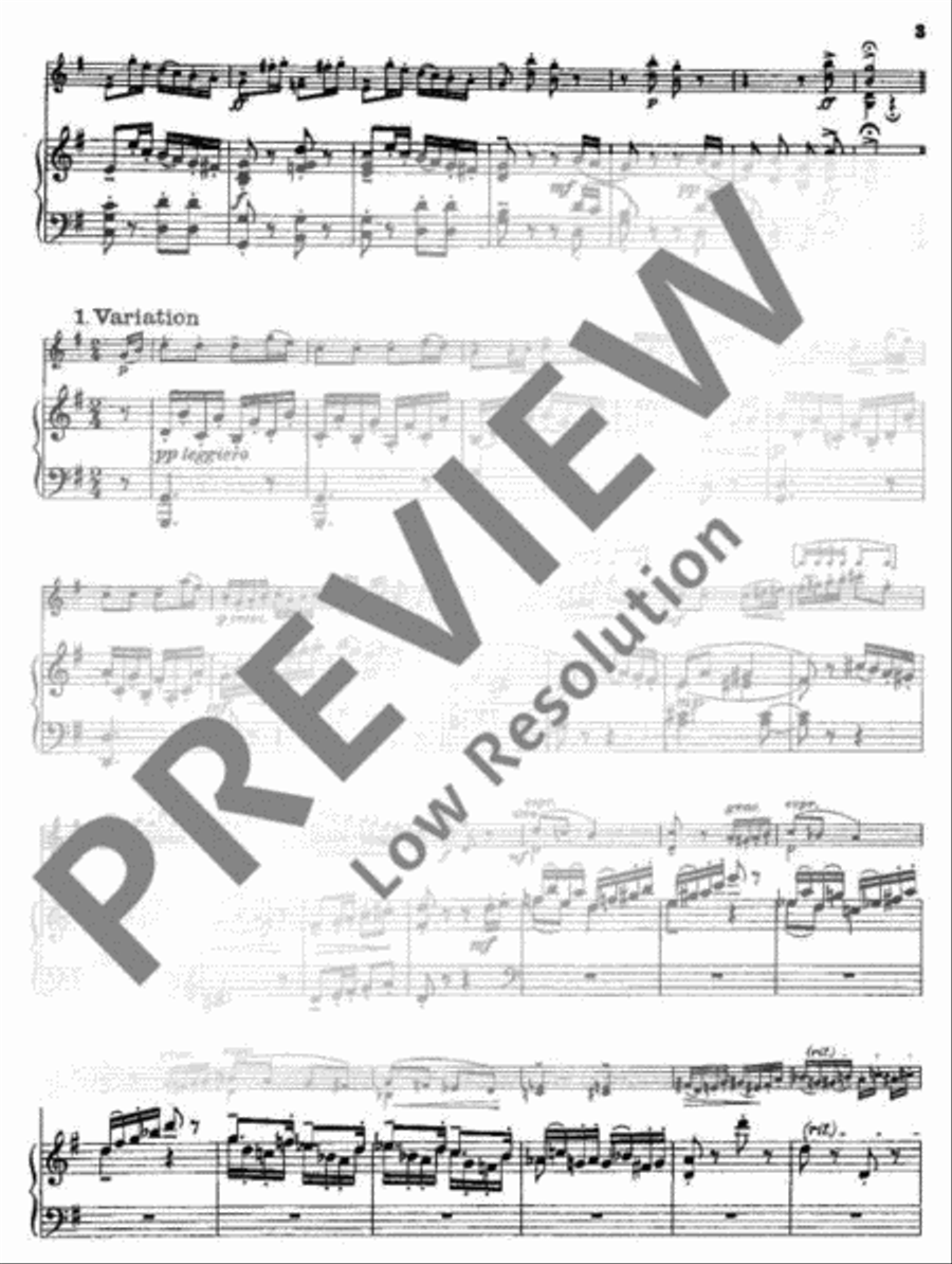 Variations on a Theme of Mozart Violin Solo scores gallery preview page 4