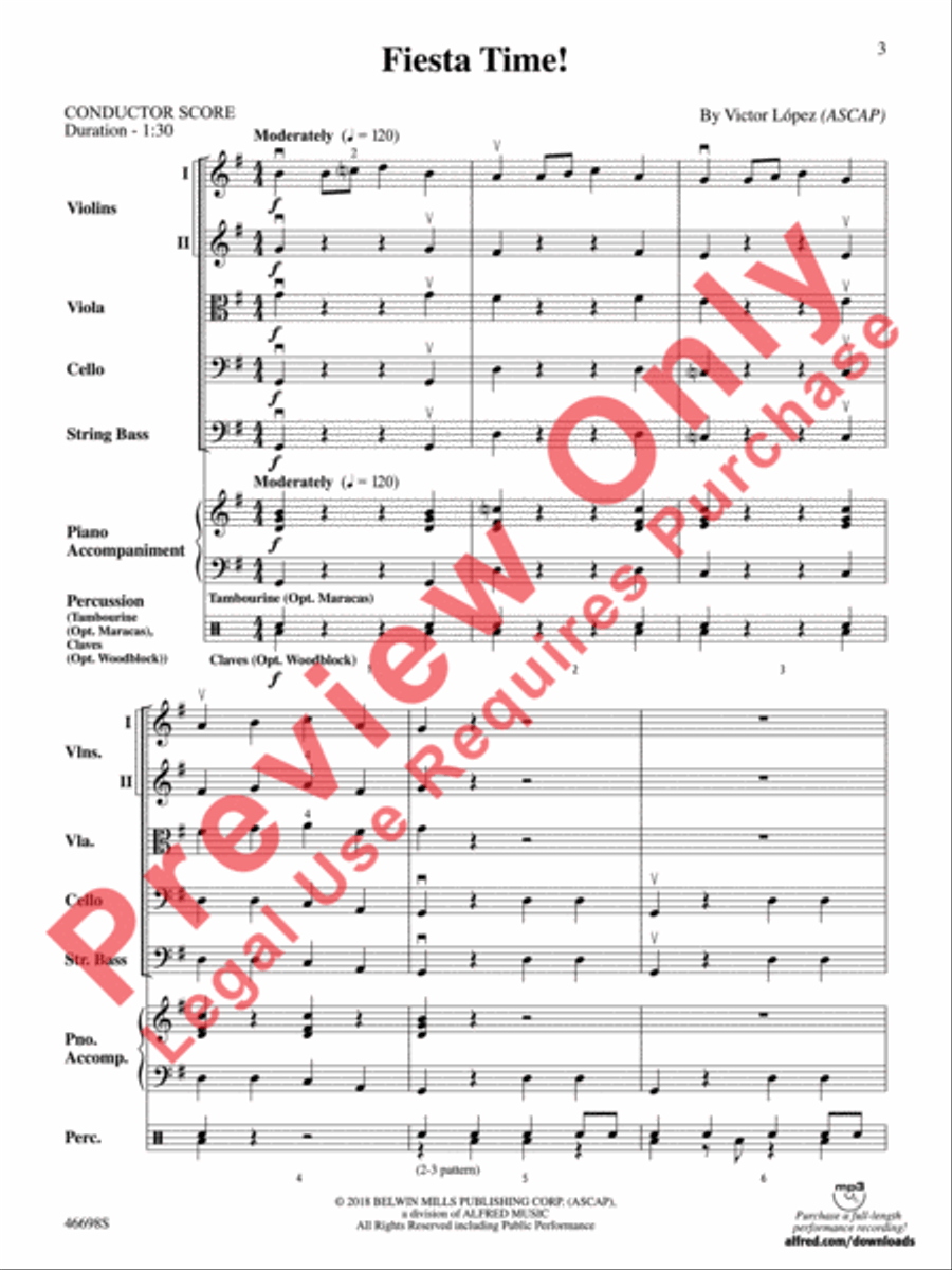 Fiesta Time! String Orchestra scores gallery preview page 4