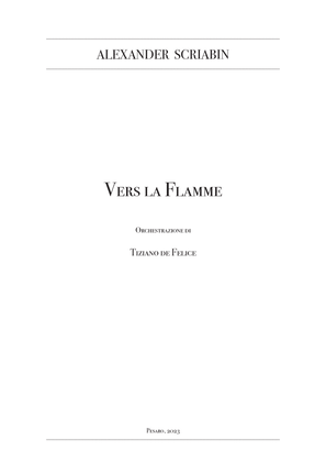 Vers la flamme for Orchestra - Score Only