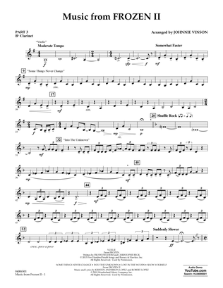 Book cover for Music from Disney's Frozen 2 (arr. Johnnie Vinson) - Pt.3 - Bb Clarinet