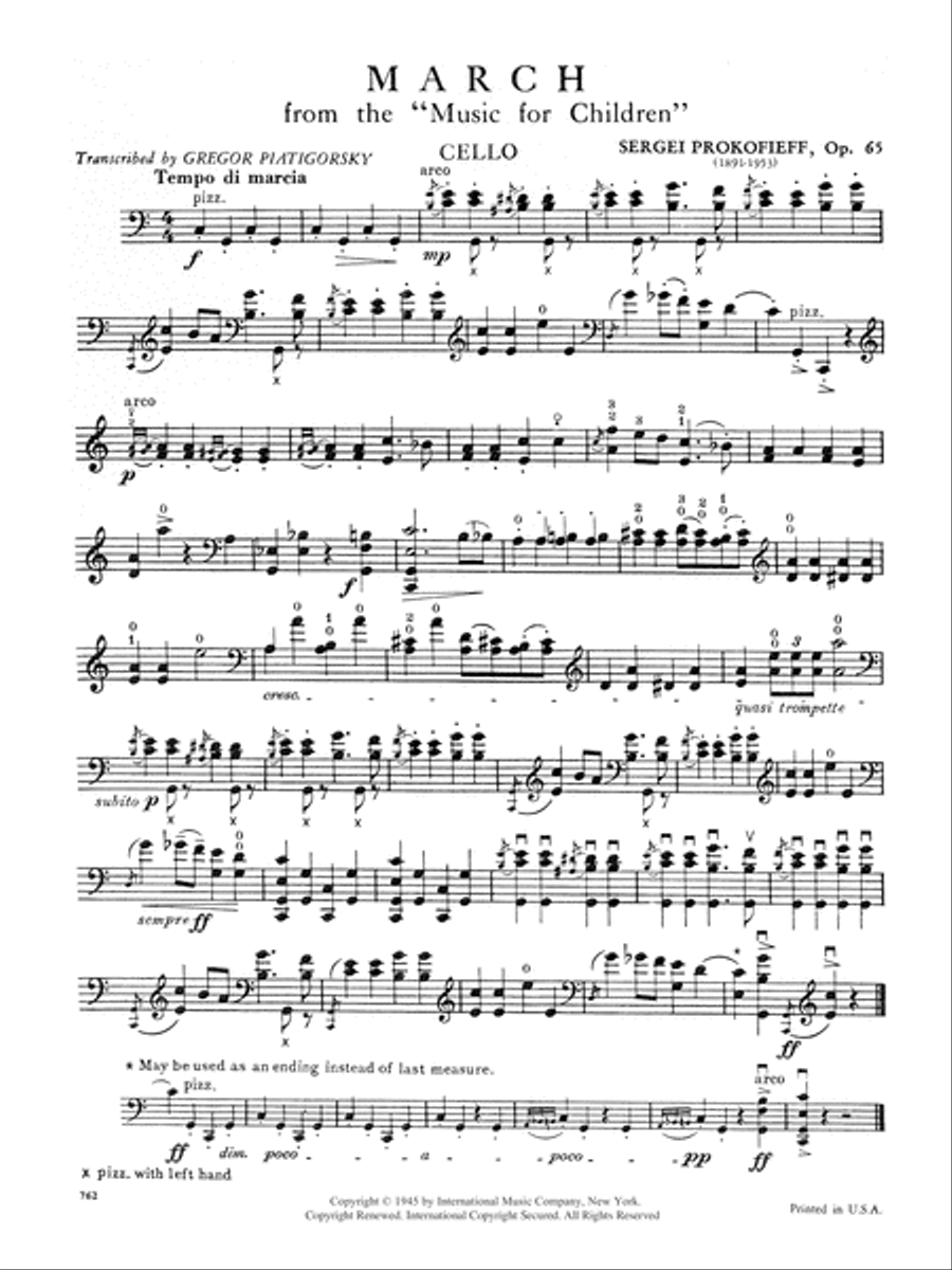 March, Opus 65 Cello Solo scores gallery preview page 2