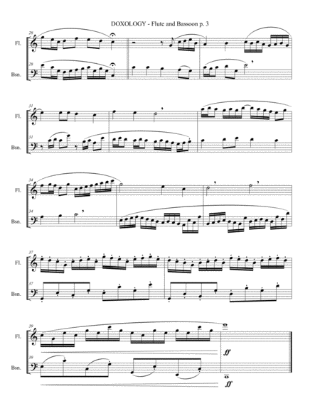DOXOLOGY (2 Part Invention for Flute and Bassoon - Score/Parts included) image number null