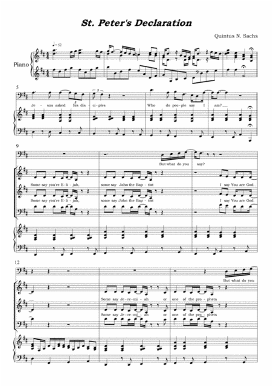 Saint Peter's Declaration 4-Part scores gallery preview page 1