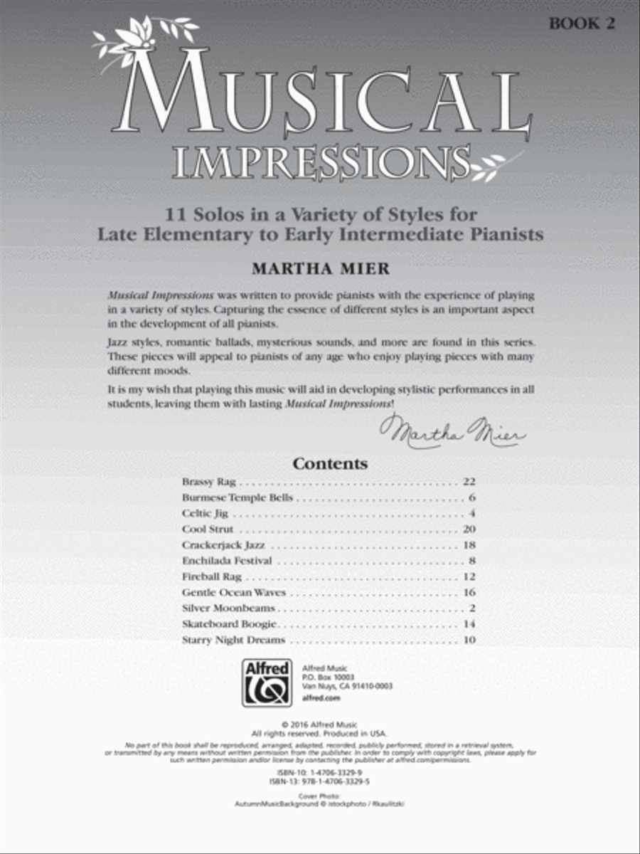Musical Impressions, Book 2 Easy Piano scores gallery preview page 2