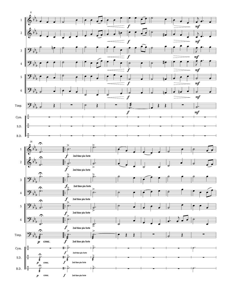 Wales National Anthem: Hen Wlad fy Nhadau (The Land of my Fathers) Large Ensemble scores gallery preview page 5