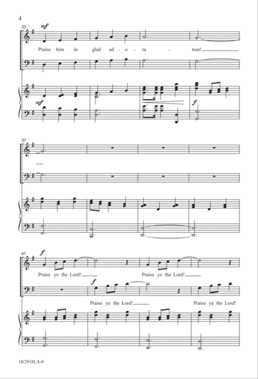 Praise Ye the Lord 4-Part scores gallery preview page 4