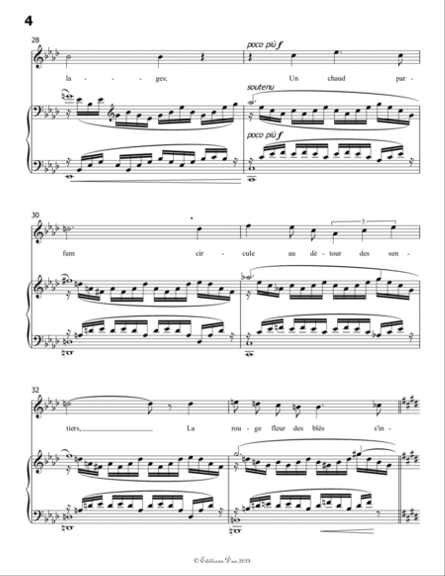 Phidylé, by Henri Duparc, in A Major Voice scores gallery preview page 6