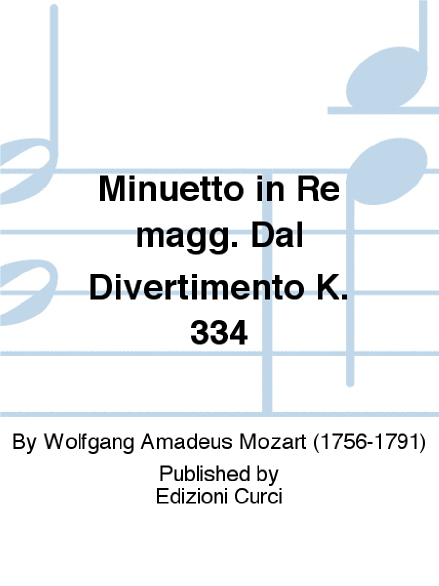 Minuetto in Re magg. Dal Divertimento K. 334 Piano Solo scores gallery preview page 1