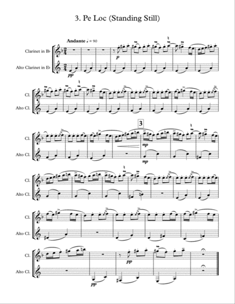 Romanian Folk Dances (Clarinet and Alto Clarinet) Woodwind Duet scores gallery preview page 5
