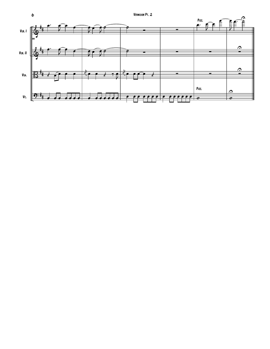 Vermillion Vermillion String Quartet scores gallery preview page 6