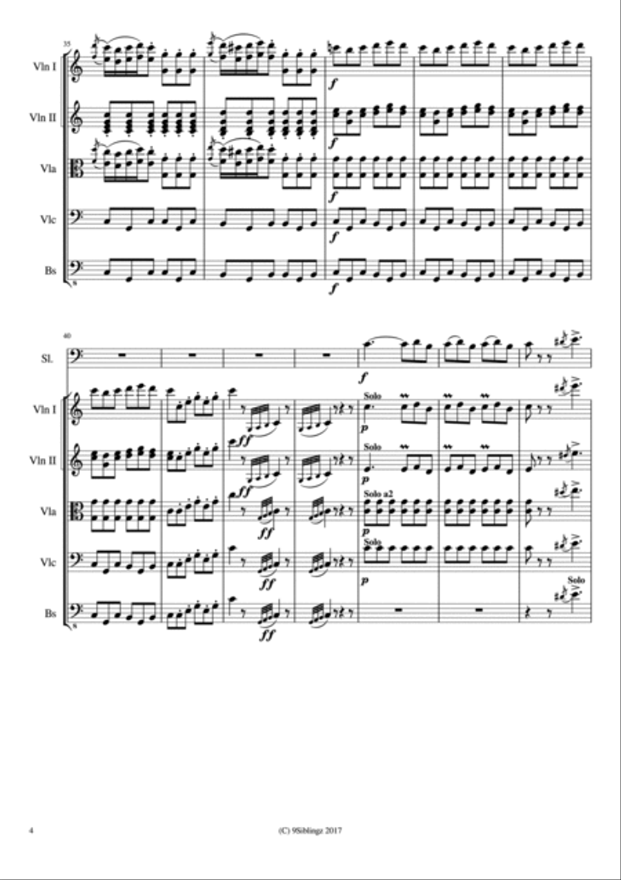 String Chamber Series: Barber of Seville (Largo al factotum) String Orchestra scores gallery preview page 4