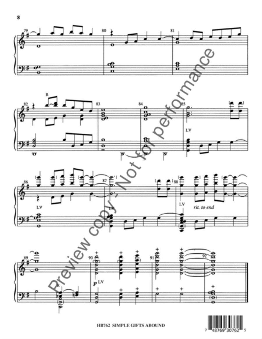 Simple Gifts Abound 5-Octaves scores gallery preview page 9