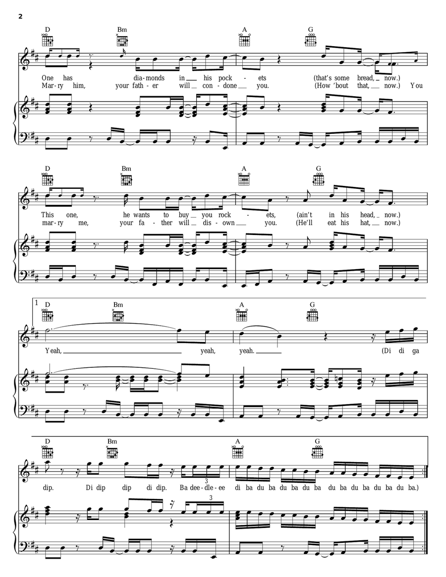 Two Princes Piano, Vocal, Guitar scores gallery preview page 2
