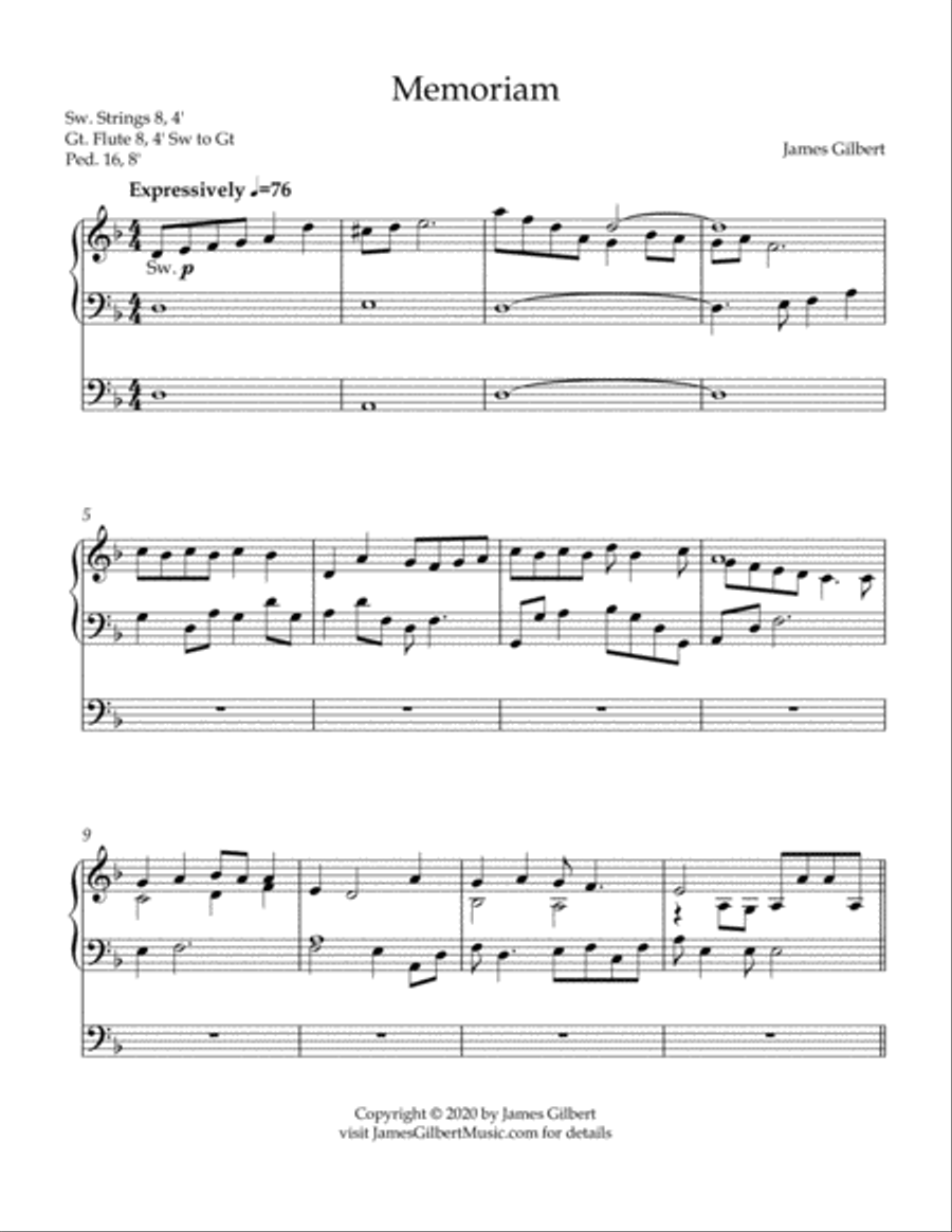 Memoriam Memoriam Organ Solo scores gallery preview page 2