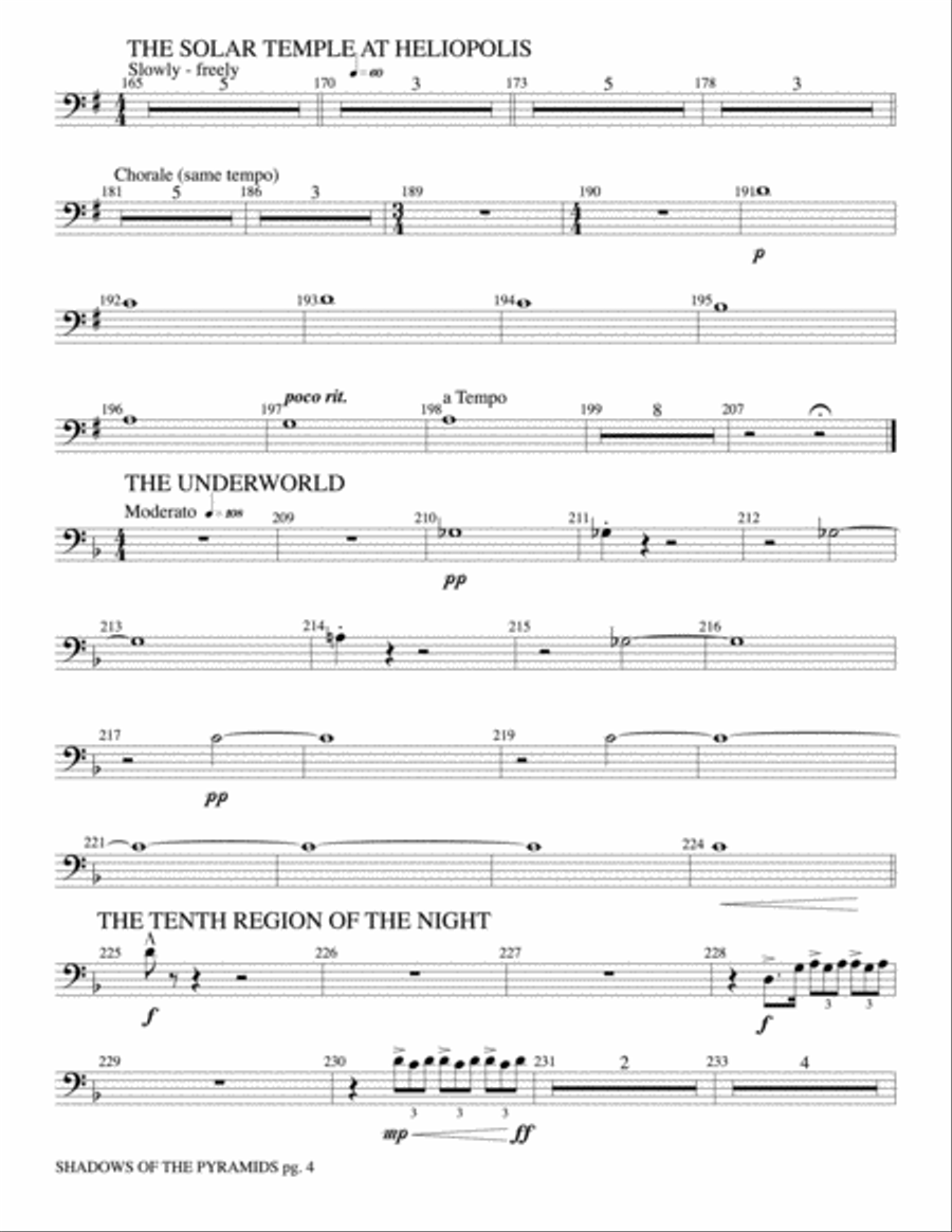 Shadows of the Pyramids: 1st Trombone Concert Band scores gallery preview page 4