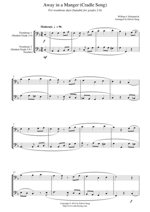 Away in a Manger (Cradle Song) (for trombone duet, suitable for grades 2-6)
