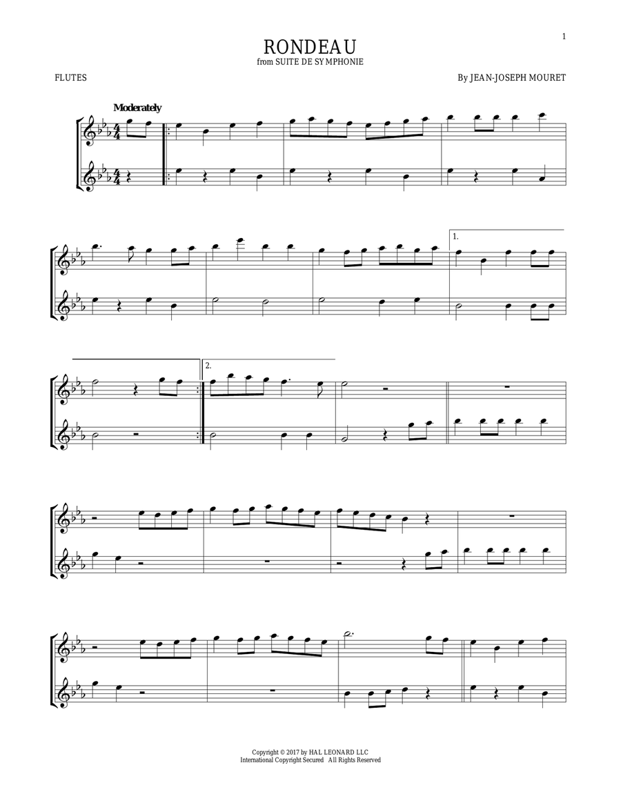 Fanfare Rondeau Flute Duet scores gallery preview page 1