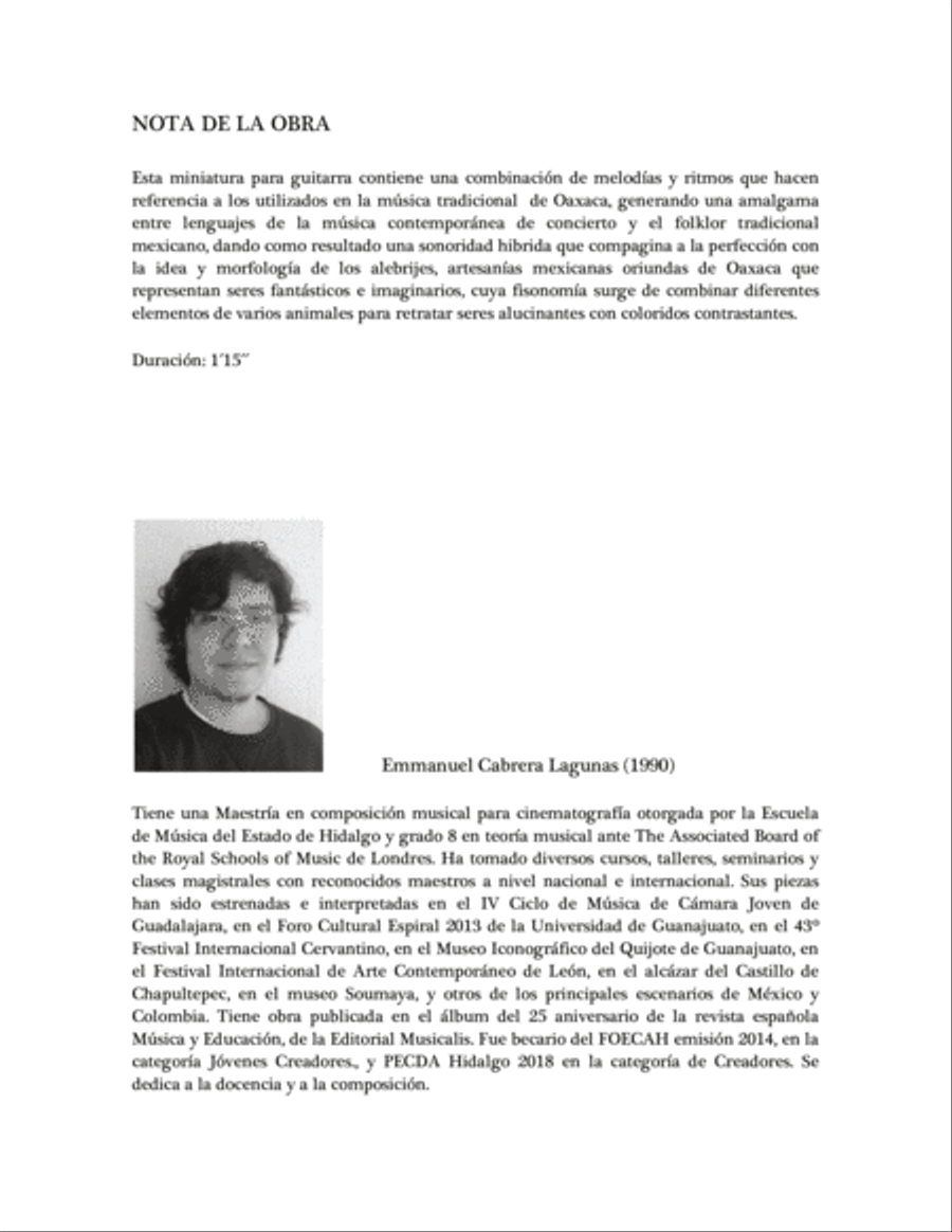 Miniatura de los alebrijes Guitar Solo scores gallery preview page 2