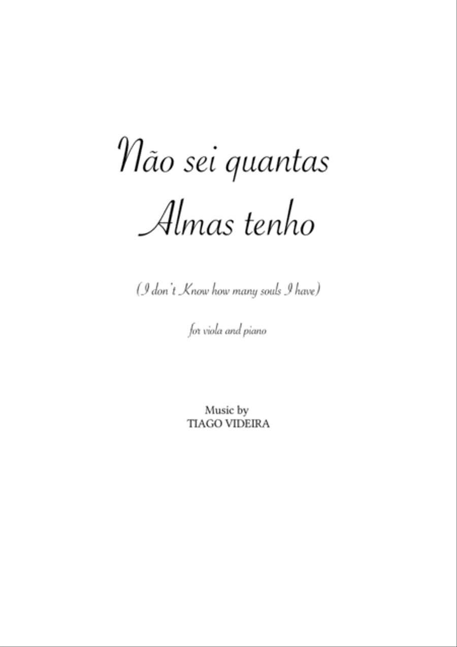 I don't know how many souls I have (Não sei quantas almas tenho) for Viola and Piano