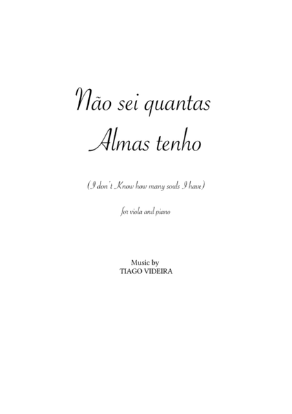 I don't know how many souls I have (Não sei quantas almas tenho) for Viola and Piano image number null
