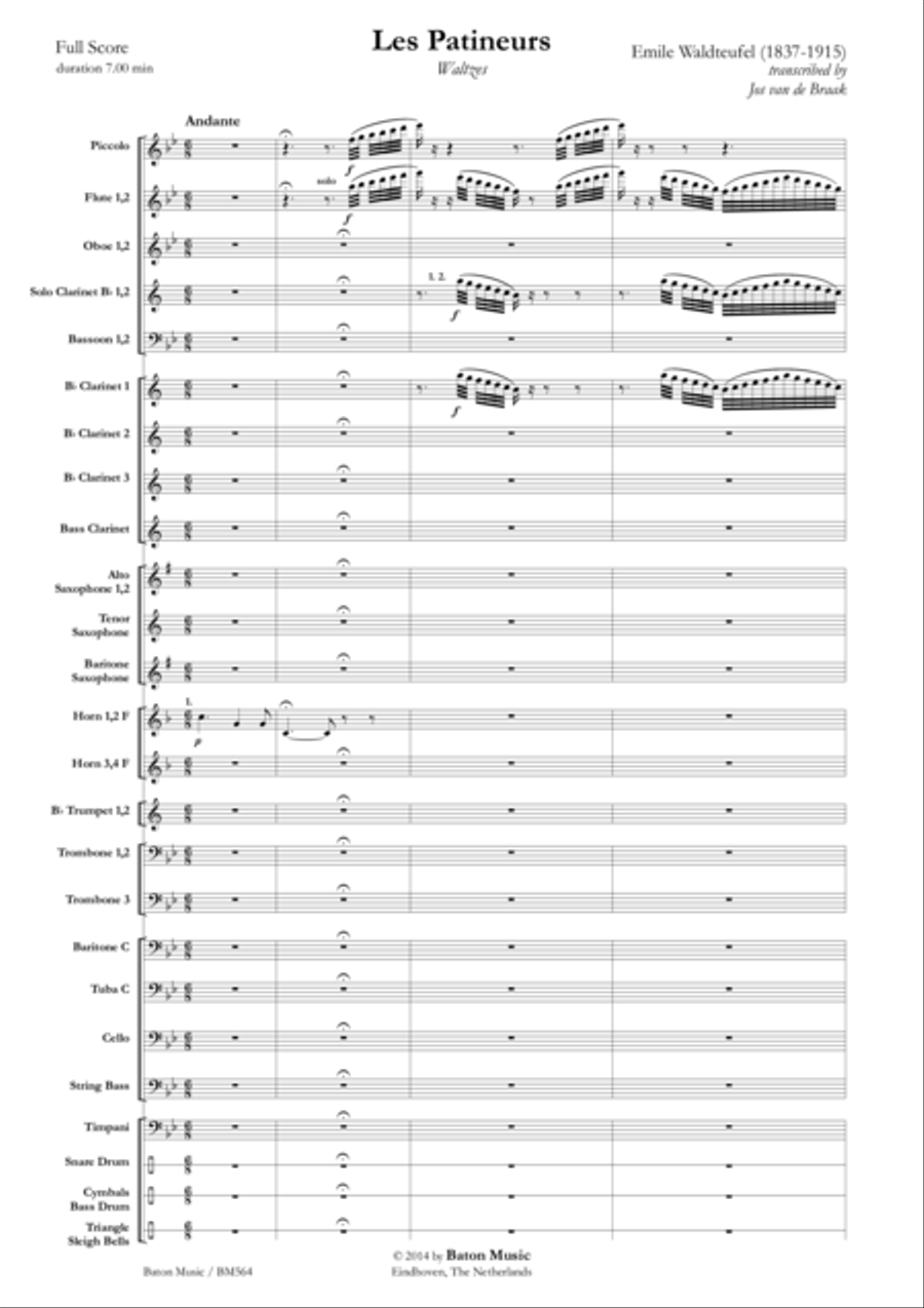 Les Patineurs Valse Concert Band scores gallery preview page 2