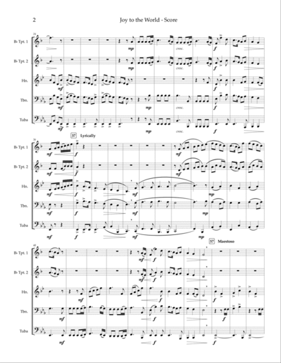 Joy to the World — brass quintet Brass Quintet scores gallery preview page 4